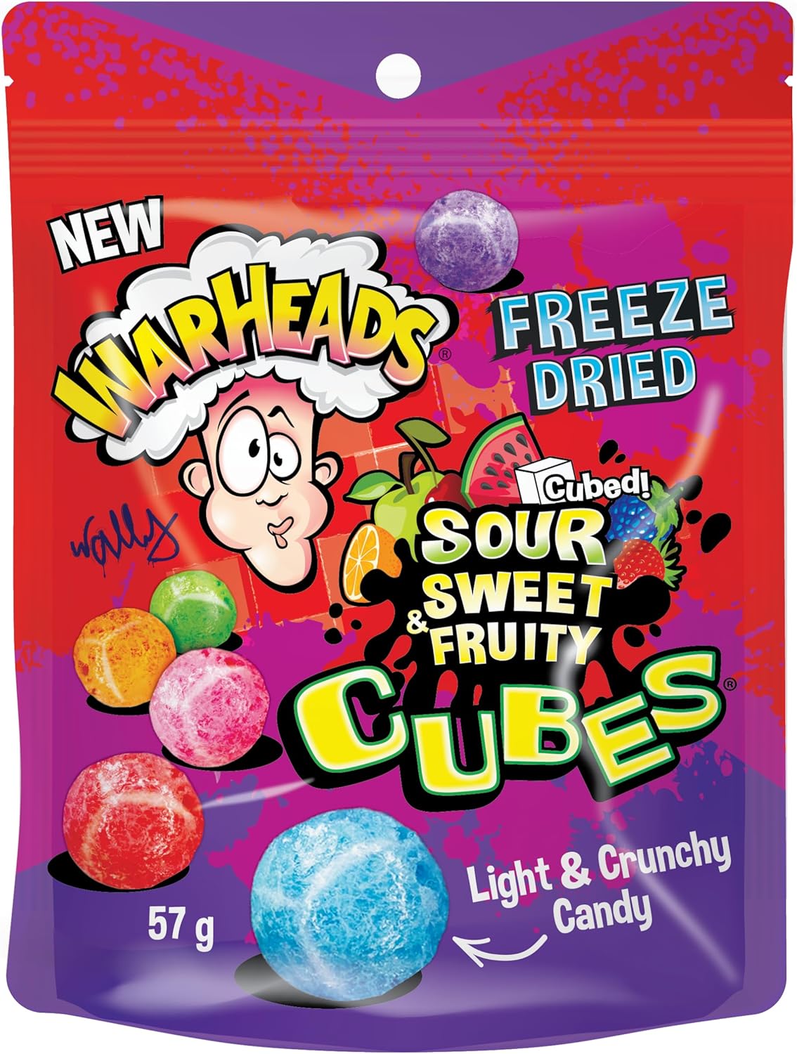 WarHeads Cubes Sour Sweet And Fruity Freeze Dried